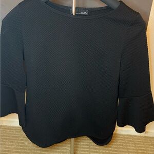 Zara Black Textured Women's Blouse nwot